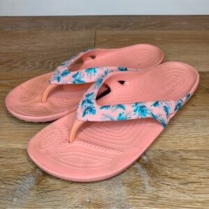 Crocs Women's Kadee II Seasonal Pink Blue Flip Flops